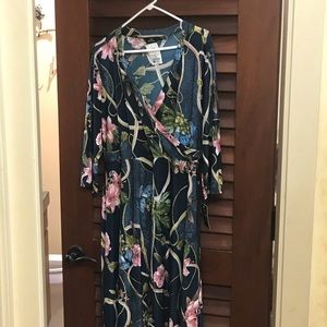 2x Long emerald quarter sleeve  Maxi Dress